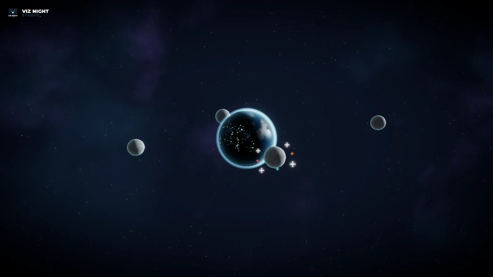 The original solar system: a flat, front-on view.